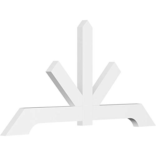 Ekena Millwork GBP060X30X0204VAN00 Vanguard Architectural Grade PVC Gable Brackets 60"W x 30"H x 2"D x 4"F, 12/12 Pitch