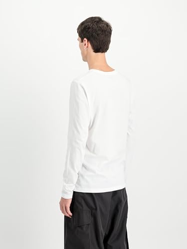 Alpha Industries Basic LS Small Logo Longsleeve für Herren White – Ansicht 4