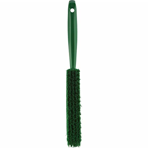 Image of Vikan 45872 Bench Cleaning Brush, Polypropylene /Polyester Soft Bristle Dustpan Brush & Sweeper With Handle, 14-Inch, Green