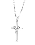 BodyBonita Cross Necklace, Dainty Necklaces for Women Hypoallergenic, Simple Cross Pendant Necklace Chain with Cubic Zirconia, 16K Gold Plated/925 Silver Plated Choker Jewellery Hypoallergenic S-E