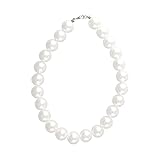 Tabanzhe Round Imitation Pearl Choker Necklace White Wedding Pearl Necklace for Women Brides Vintage Faux Pearl Necklace Custome Accessories