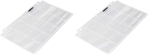 Image of Amazon Basics Plastic Business Card Organizer Sleeves for 3-Ring Binder, Transparent Card Holder, 8.5 x 11 inches, 50-Pack