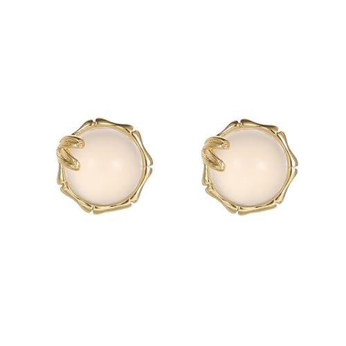 Boucles d'oreilles en Argent S925 et perles de jade blanc naturel