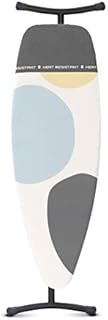 Brabantia - Ironing Board D - Integrated Steam Iron Rest - Adjustable Height with Transport Lock - Non-Slip Rubber Feet - Cotton Cover with Foam Layer - Foldable XL Unit - Spring Bubbles - 135x45 cm