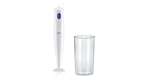 Braun Multiquick1 MQ10.001PWH MINIPIMER 5 ANNI DI ASSISTENZA, Leggero, con Bicchiere graduato 600ml, Sistema EasyTwist per cambiare facilmente accessorio, Tecnologia Splash Control, 450W, 450w | base
