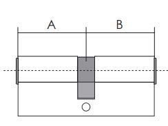 CILINDRO CON 5 CHIAVI PADRONALI UNIVERSALE PER SERRATURA-EUROPEA DI SICUREZZA-NEOS PER PORTE BLINDATE,MARCA ATRA-DIERRE.MISURE A=30mm.B=30mm. A+B=60mm.Sistema di cifratura a 6 perni in acciaio inox