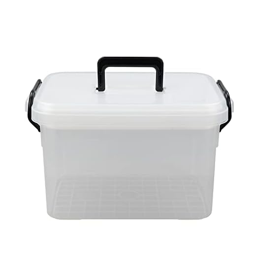 Pekky Plastic Small Handle Storage Box for Art Craft and Cosmetic (Green)