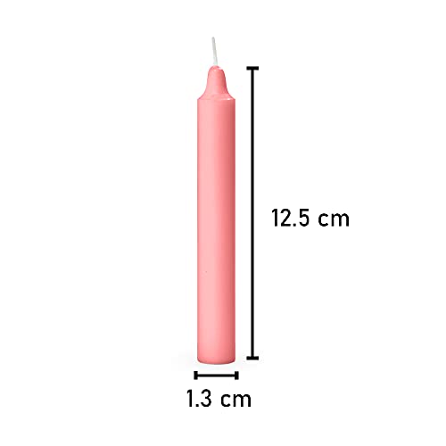 Image of AuraDecor Pack of 50 Stick Candles || Especially Meant for Healing, Chakras, Ritual Candles, Decoration, Lighting, Home Decor || Burning Time 3 to 4 Hours Each (Pink), Paraffin Wax