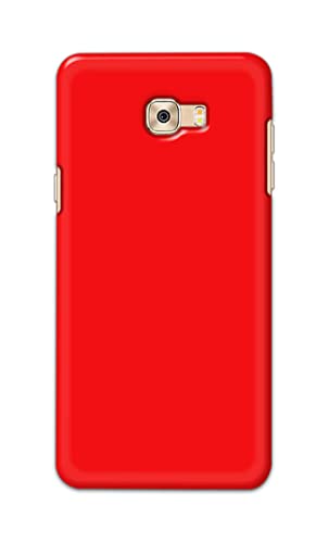 Image of Printed Hard Back Cover Case for Samsung Galaxy C7 Pro Back Cover (Plain Red) -1803