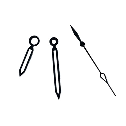 ATOMUSERLY 1 Jeu d'aiguilles de Montre argentées, Or Rose, Bleues et Noires, Lumineuses Vertes, compatibles avec Les mouvements NH35, NH36, ETA 2824, 2836(Black,Fit ETA 2824 2836)