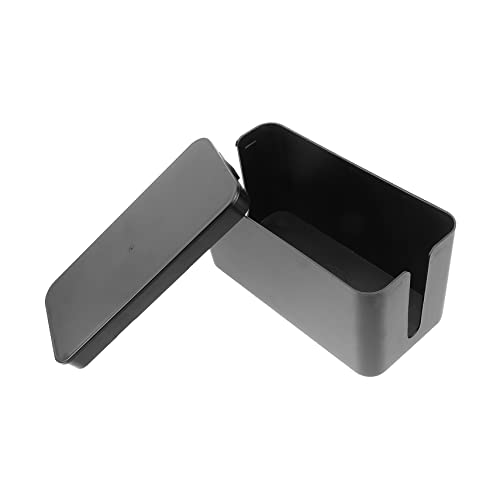 CONGARTENO Scatola Organizzatrice Cavi in Plastica Nera Per Prese Multiple Copertura Protezione Sicurezza Ragazzo Ragazza, Organizer Scrivania Ufficio Soggiorno, Gestione Cavi e Ciabatte Taglia s