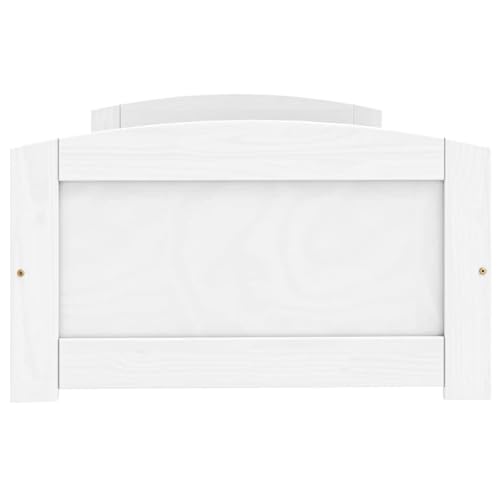 SECOLI Bett mit stauraum 90x200 Einzelbett mit 2X Schubkästen jugendbett 90x200 Tagesbett bettgestell Jugendzimmer Kojenbett Massivholz Kiefer-Weiß-Stauraumbett – Bild 8