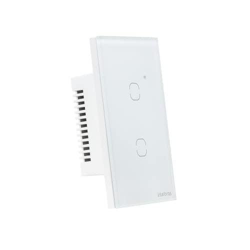 Interruptor Touch Inteligente Compatível Com Alexa Com 2 Teclas EWS 1002 Branco Intelbras