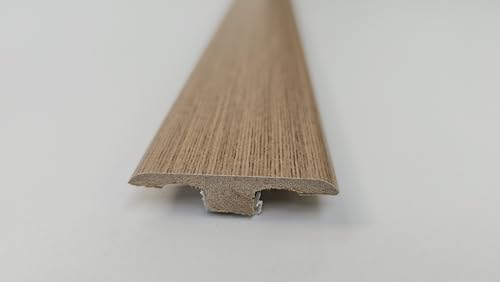 Project DIY® | MDF T-Profile | Threshold Strip | 1 Metre Length | 45mm Wide | 6-10mm Adjustable Height | Laminate & Wood Flooring Transition Strip | Easy to Install (Natural Cheshnut)