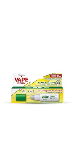 FUMAKILLA VAPE DERM FAMILY ACTIVE GEL DOPOPUNTURA Roll On, Prodotto cosmetico specifico per alleviare il fastidio causato dalle punture di insetto, Formula con proprietà lenitive e rinfrescanti, 15ml