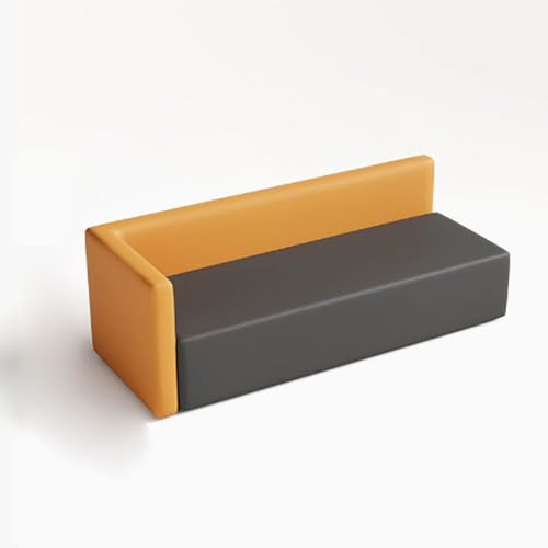 BEDOIN Sofá de respaldo recto, silla de sofá de bloque de tofu, asiento de tarjeta de institución de entrenamiento de oficina, salón de recepción de hotel y mesa de café combinada con forma D