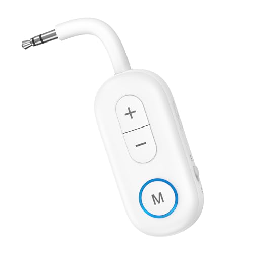 Upgraded Bluetooth 5.3 Audio Adapter, 2 in 1 Bluetooth Transmitter Receiver, Wireless Headphones, Low Latency, Hands-Free, Audio Adapter for Airplane/Travel/Car/Home Stereo