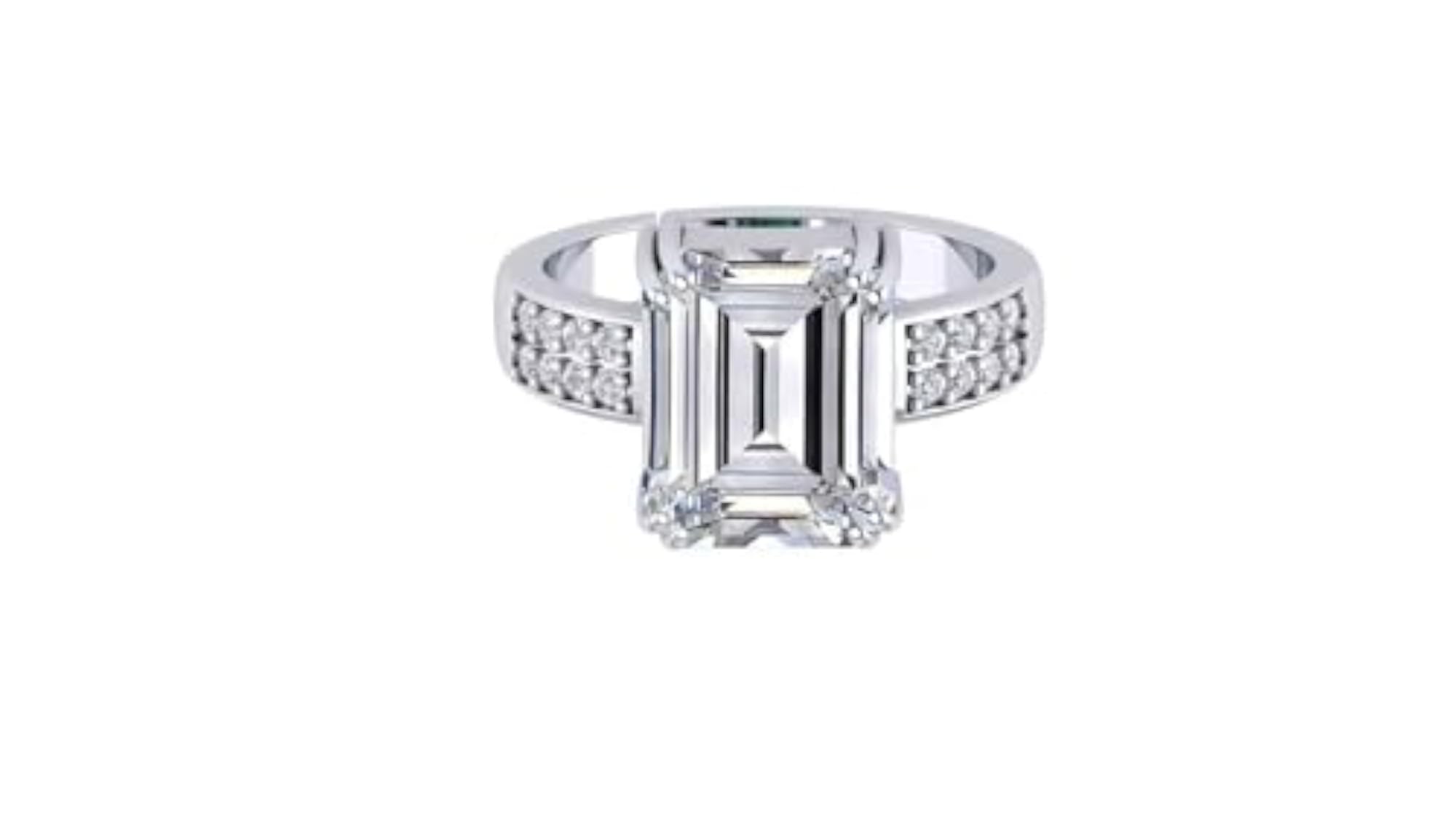 6.25 Carat Natural Zircon Silver Plated Adjustable Ring for Men & Women