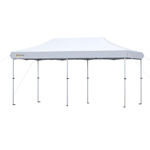 Outsunny 10'x20' Aluminum Pop Up Canopy Tent, Upgraded...