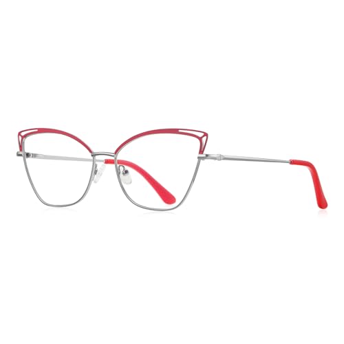 Image of Blue Light Glasses Cateye Women Fake Eyeglasses Anti Eye Strain Computer Glasses Clear Lens
