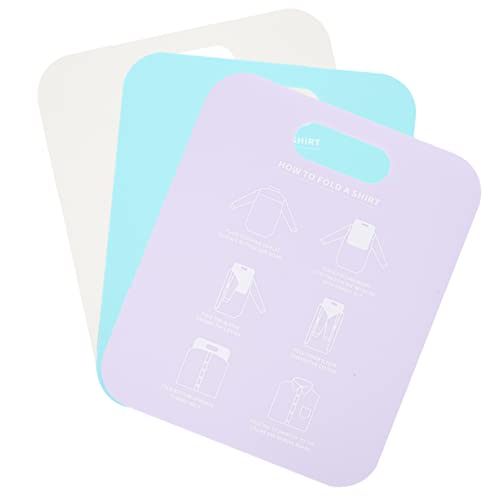 Cabilock Plieuse De Chemises 3 Pièces en Carton Artisanal Planche à Plier Vêtements Outil De Rangement Pratique Couleurs Violet Blanc Bleu Clair Maison Économise De l'espace
