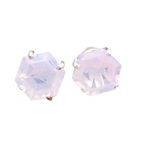 Puces d'oreilles quartz lavande argent 925 hexagonal LK_VSTD_0529