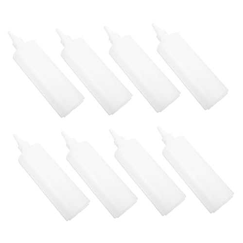 VALICLUD 8Pcs Transparent Squeeze Bottles for Condiments Refillable Sauce Dispenser for Ketchup Syrups Salad Dressings Reusable Lightweight for Kitchen and Outdoor Use