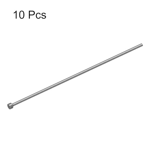 QUARKZMAN 10 Stück Gerade Auswerferstifte Tip Punch, 4mm(0,16) Durchmesser Werkzeug Auswerferstifte, 65Mn Stahl Runde Spitze 200mm(8) Lang Kunststoffteile Auswerfer für Mechanische Wartung