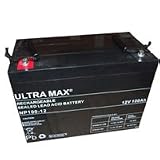 Ultramax 100Ah 12V Deep Cycle AGM Battery for Leisure, Solar, Wind and Off-Grid