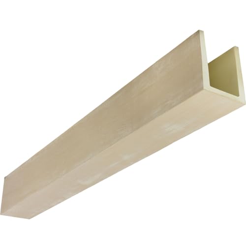 Heritage Timber Rustic Sawn Faux Wood Beam, 3-Sided (U-Beam), 3 1/2"W x 3 1/2"H x 72"L, Vanilla Chai Finish by Ekena Millwork - Used condition - US$92.18