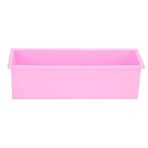 Molde rectangular de silicona 1200ml color rosa miniatura 5