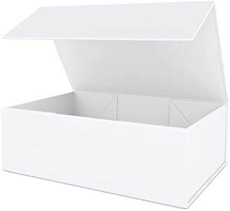 White Gift Box 12" x 6" x 4" with Magnetic Closure Lid Gifts Boxe for Presents,Bridesmaid Gifts Boxes,Cute Box,Birthday Gift Boxe,Luxury for Gifts Packaging, Magnetic Gift Boxes for Wrapping Gifts