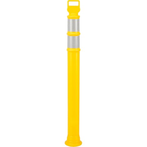 Global Industrial Portable Delineator Post w/ 3" Reflective Bands, 49"H, Yellow
