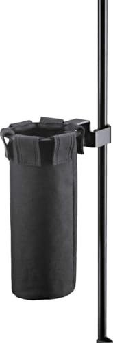 K&M 16450 Drum Stick-Halter - Schwarz Stahl, Nylon - stabiler Köcher zum Festklemmen - für mehrere Trommelstöcke