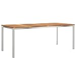 Garten Essgruppe Teak & Edelstahl für 6 Personen Braun
