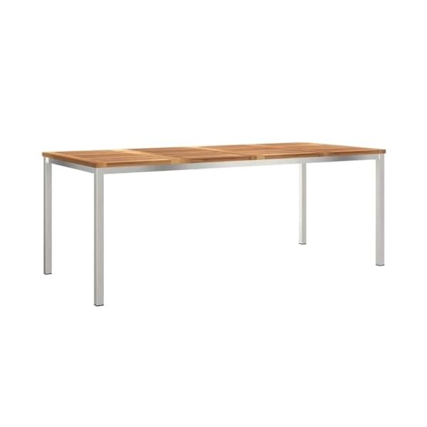 Garten Essgruppe Teak & Edelstahl für 6 Personen Braun