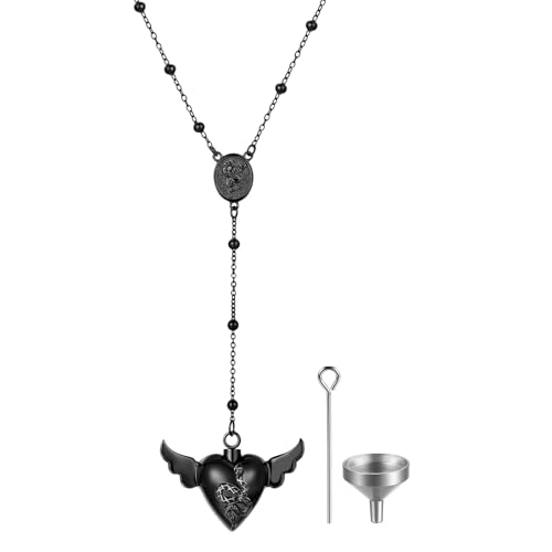 Collier urne serpent en cœur étanche pour cendres avec cuillère