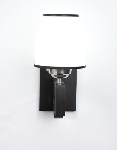 Image of BENE Ennis Wooden Indoor Modern Wall Light, E-27 Base Wall Lamp for Home Decor - Living Room, Bedroom, Dining, Hallway, Staircase, 12 cm (Wood, Pack of 1)