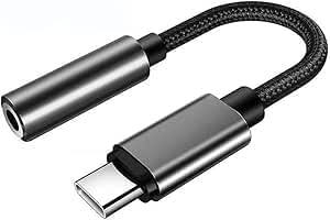 USB C to 3.5 mm Jack Adapter, Type C to 3.5mm Headphone Aux Digital Audio Earphone Adaptor for iPhone 15/Samsung Galaxy S23 S24 Note10 A80 Huawei P60/P50,Google Pixel 4XL,OnePlus7,Xiaomi (1)