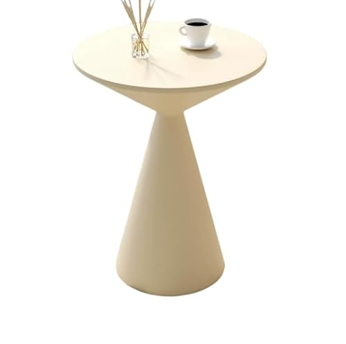 ソファサイドテーブル、シンプルな鉄製砂時計ラウンドサイドテーブル、ベッドルームベッドサイドテーブル、バルコニーアフタヌーンティーテーブル、装飾棚 (ホワイト,40x40x55)