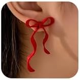 Bow Earrings Valentines Earrings for Women Red Valentines Day Dre...