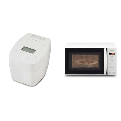【セット買い】アイリスオーヤマ 炊飯器 5.5合 圧力IH式 +電子レンジ 17L ターンテーブル 単機能