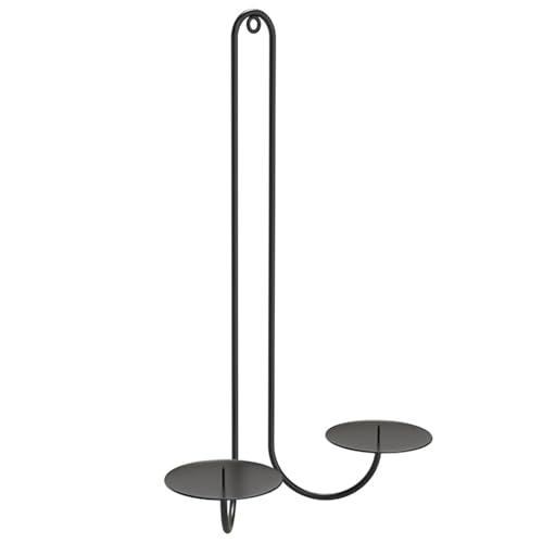 Aplique de Pared para Velas, candelabro de Aplique de Pared | Aplique de Vela de Hierro con Doble Brazo,Candelabro de Hierro, Velas de Pared Negras, candelabro Ideal para decoración de