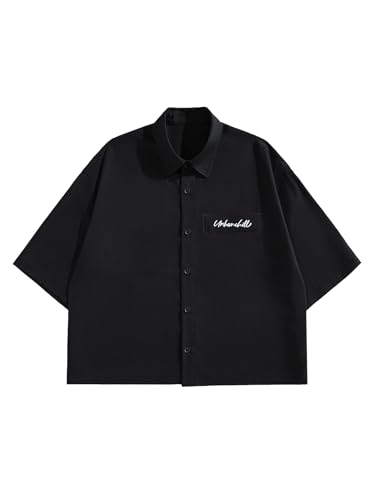 Amazon.com: GORGLITTER Men's Striped Button Down Up Cropped T