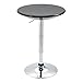 HOMCOM Mesa de Bar Regulable en Altura Giratoria 360º con Base Redonda Mesa Alta de Acero Moderna para Cocina Comedor Cafetería 61x61x76-97 cm Negro