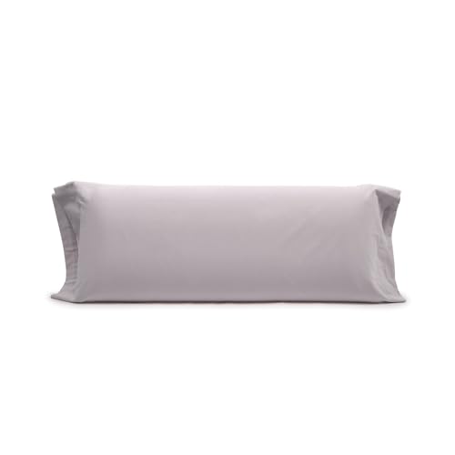 TRAMAS+ Funda de Almohada 110x45 cm para Almohada de 90, 100% Algodón, Suave y Transpirable, Certificado Oeko-Tex, Gris Perla