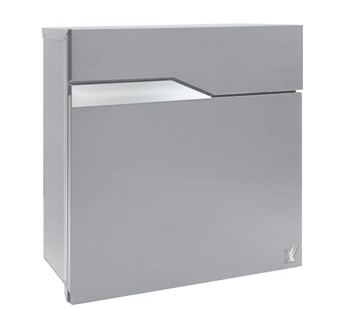 Alubox Nettuno Cassetta Postale Da Esterno Moderna Con Vano Xl Per Pacchi Di Piccole E Medie Dimensioni 37X37X11 Cm Cassetta Posta Con Portanome Da In