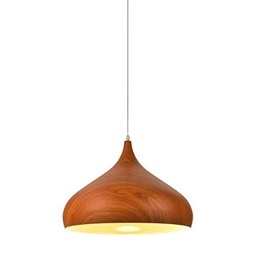 Chandelier imitation bois et métal suspendu pour cuisine et salon