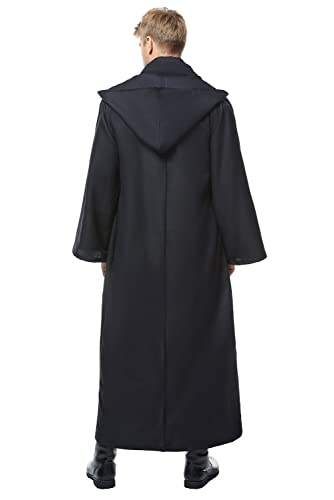 Image of Men Tunic Hooded Robe Halloween Cosplay Wizard Costume Knight Cloak Cape