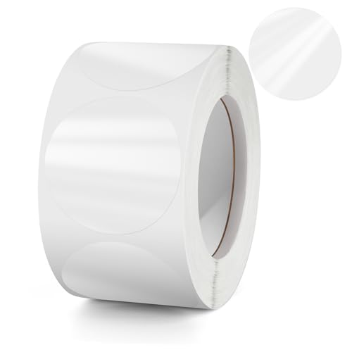 Lot de 500 autocollants ronds transparents de 38 mm de diamètre - Étiquettes autocollantes...